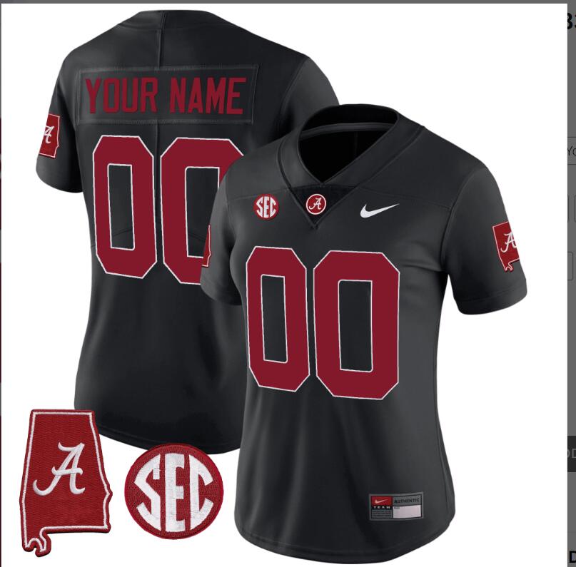 Men Alabama Crimson Tide Vapor Limited black Custom 2024 Nike NCAA Jersey